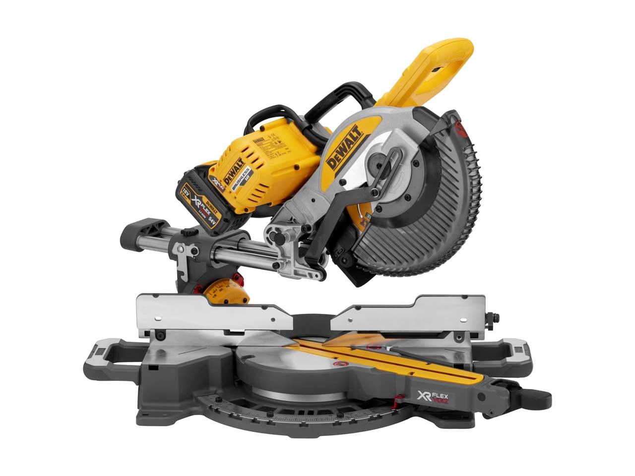 Scie à onglets composés DeWalt DCS727T2-QW; 54 V; 2x6,0 Ah accu.