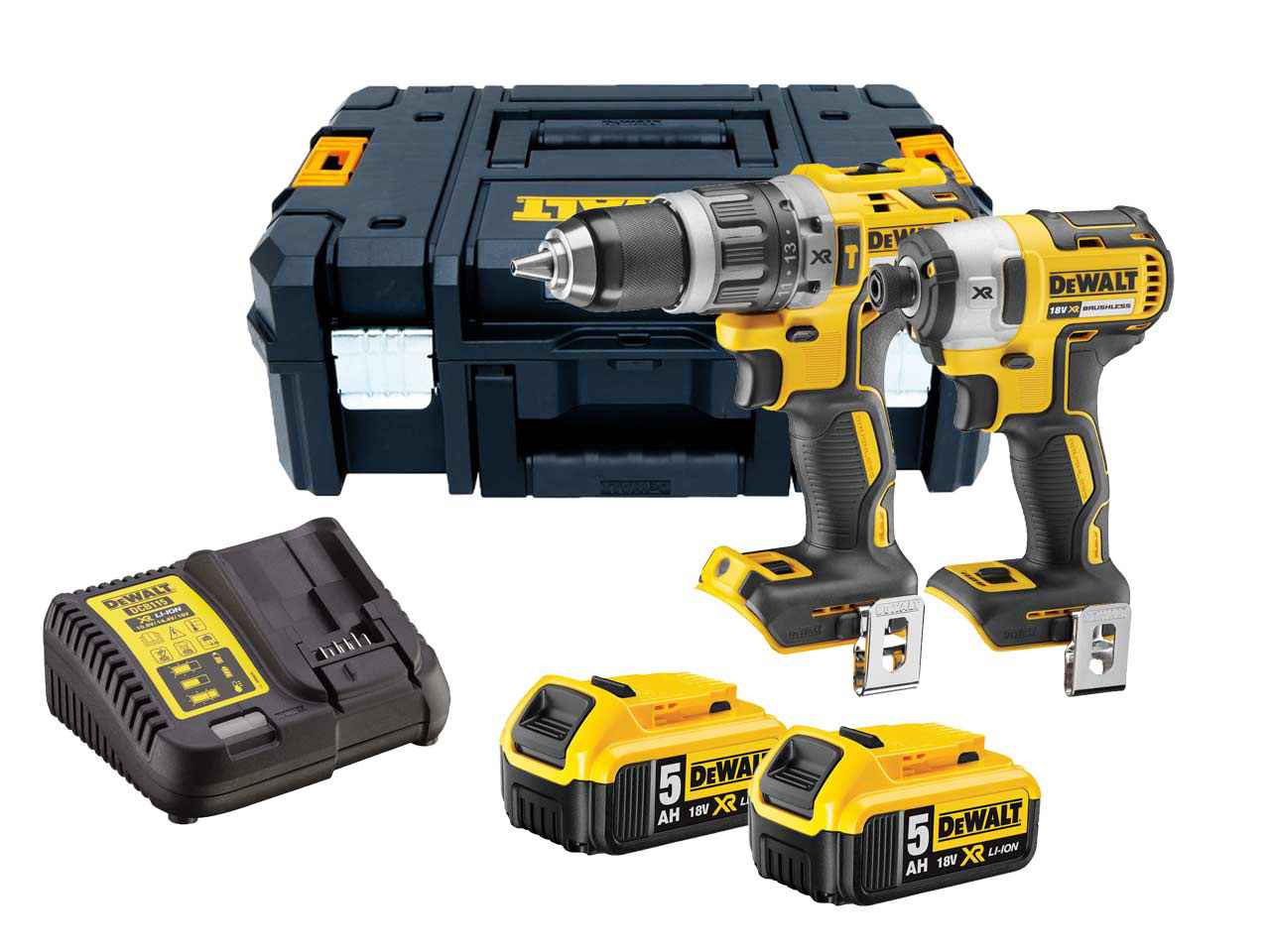 Ensemble d'outils DeWalt DCK266P2T-QW (DCD796 + DCF887); 18 V; 2x5,0 Ah accu.