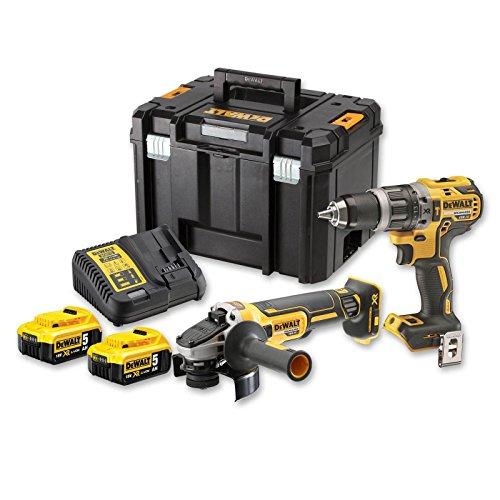 Ensemble d'outils DeWalt DCK2080P2T-QW (DCD796 + DCG405); 18 V; 2x5,0 Ah accu.