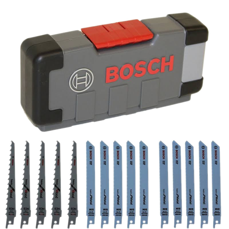Jeu de lames de scie sauteuse Bosch ToughBox Wood/Metal; 15 unités