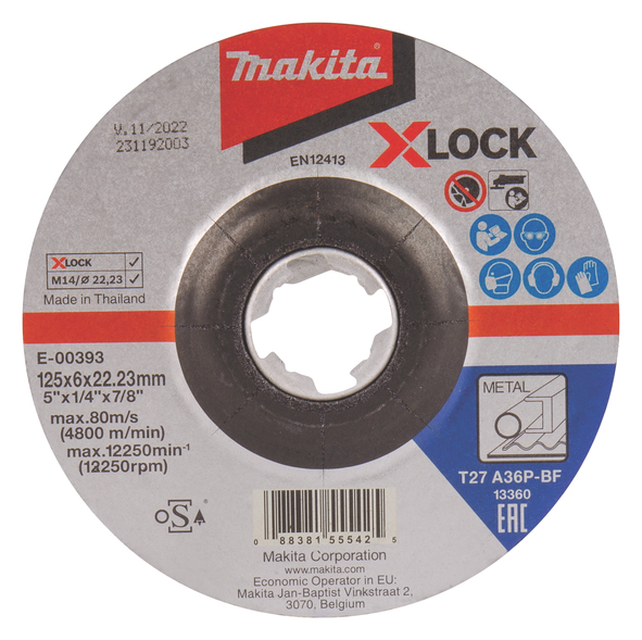 Disque a meuler Makita X-Lock; 125x6 mm