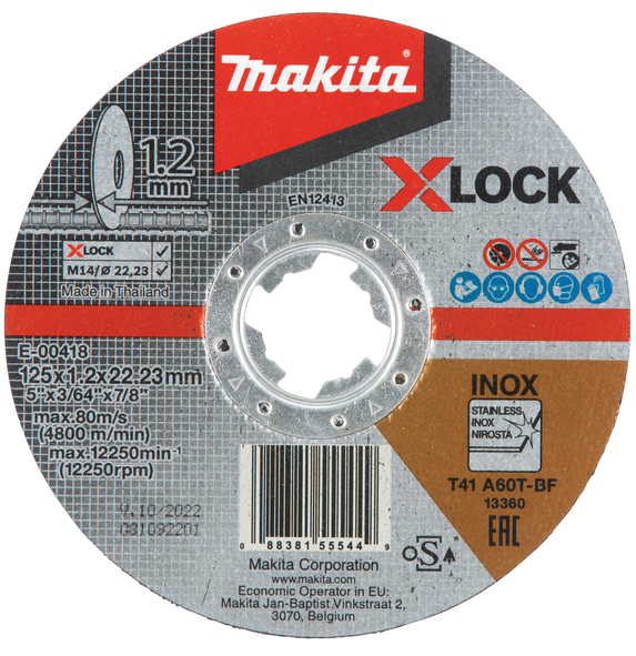 Disque abrasif Makita X-Lock; 125x1,2 mm