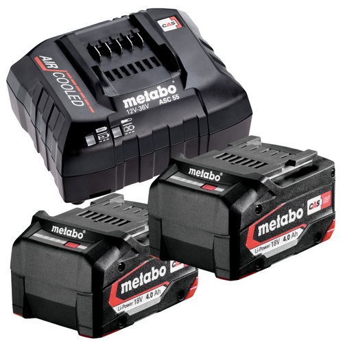 Batterie Metabo; 18 V; 2x4,0 Ah + Chargeur ASC 55