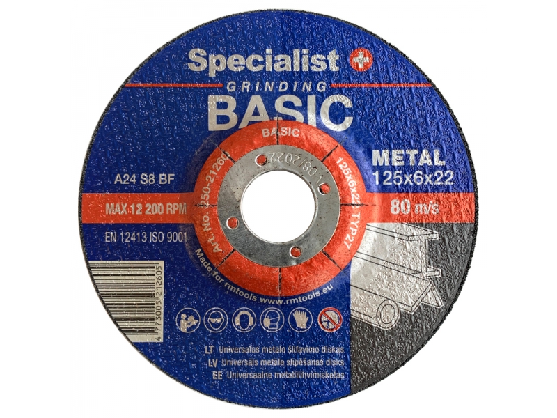 Disque a meuler Specialist 125X6X22; 125x6x22 mm