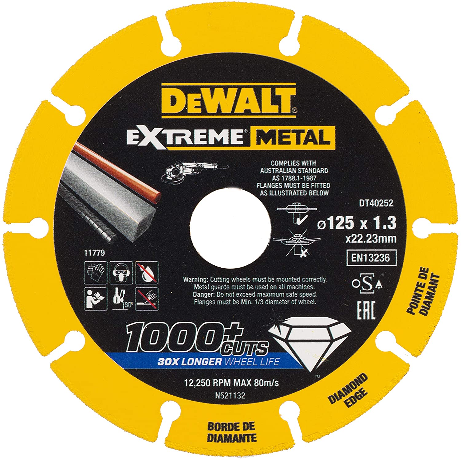 Disque de diamant DeWalt DT40252-QZ; 125x22,23x1,3 mm