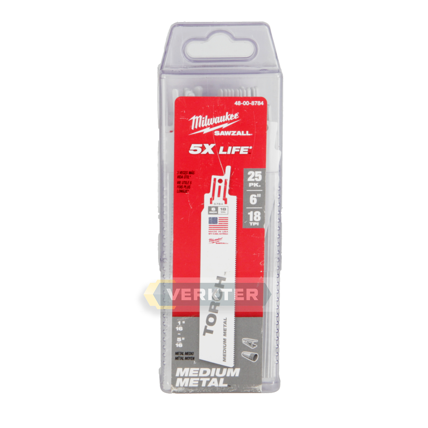 Lames scie sabre Milwaukee 48008784; 150 mm; 18 TPI; 25 unités