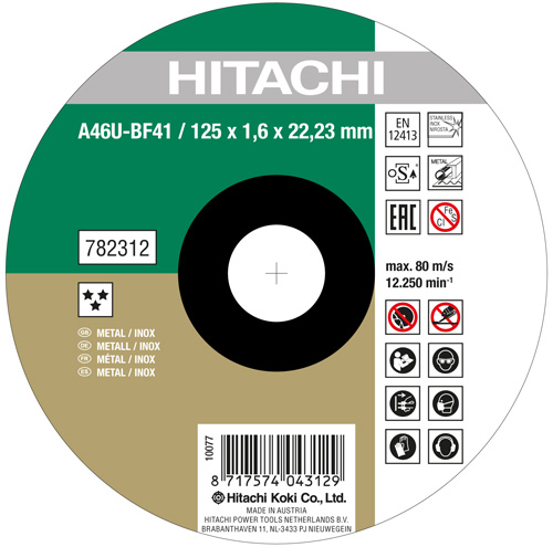 Disque abrasif Hikoki 782312; 125x1,6 mm