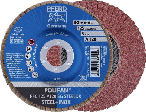 Meule-éventail Pferd SG Steelox; 125 mm; A120