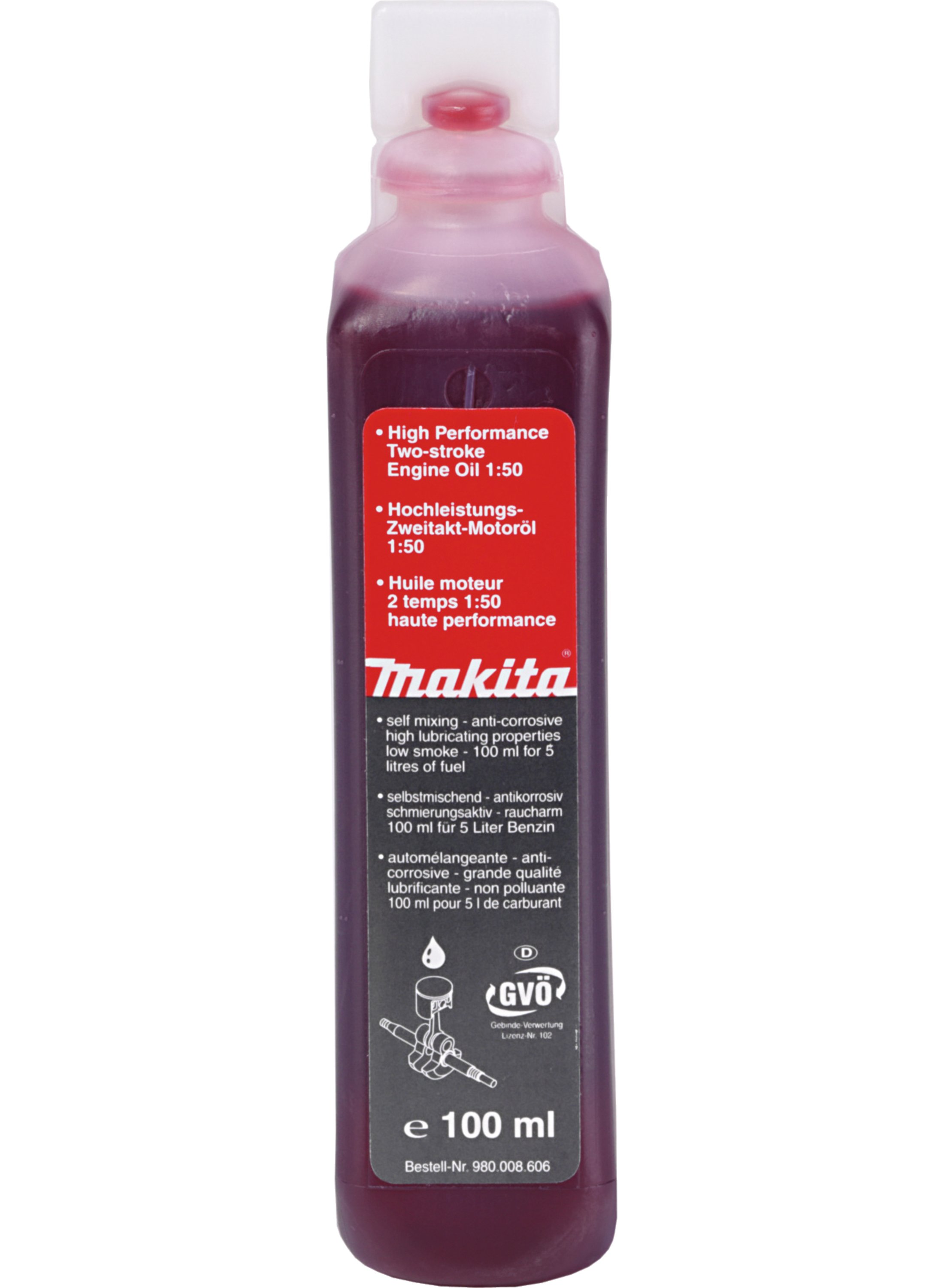 Mélange d'huile pour mélange de carburant pour moteurs à deux temps Makita 195957-9; 0,1 l