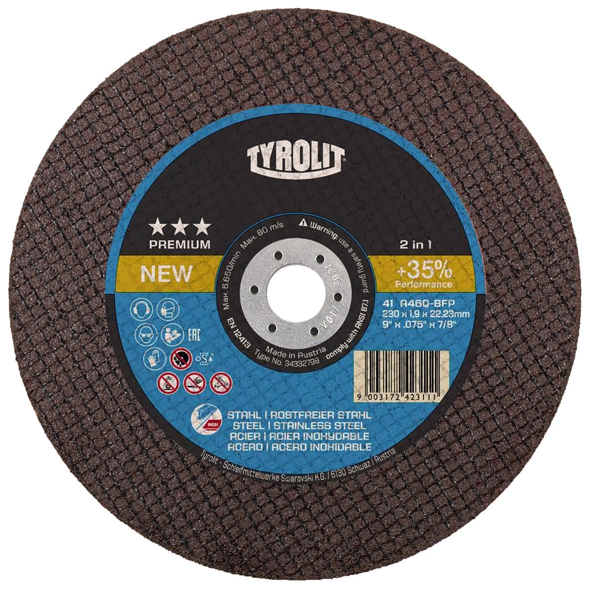 Disque abrasif Tyrolit Premium 2in1; 230x1,9 mm