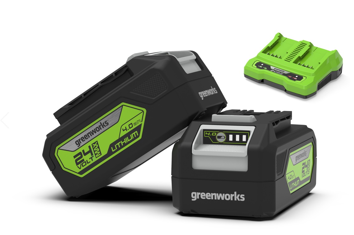 Ensemble d'accessoires Greenworks GSK24B4X; 24 V; 2x4,0&nbsp;Ah + Chargeur