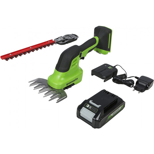 Haie et cisaillement d'herbe Greenworks G24SHTK2; 24 V; 1x2,0&nbsp;Ah accu.