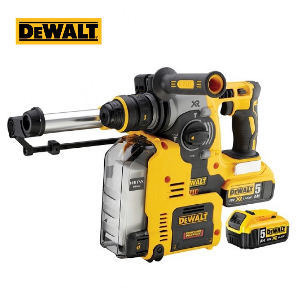 Marteau perforateur DeWalt DCH275P2; 2,1 J; SDS-plus; 18 V; 2x5,0 Ah accu.