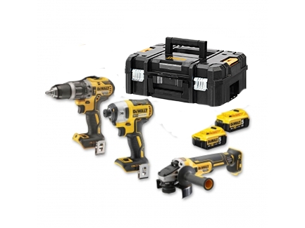 Ensemble d'outils DeWalt DCK384P2T; (DCD796 + DCF887 + DCG405); 18 V; 2x5,0 Ah accu.