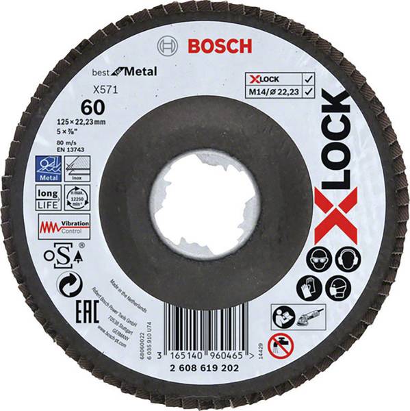 Meule-éventail Bosch X-LOCK; 125 mm; K 60