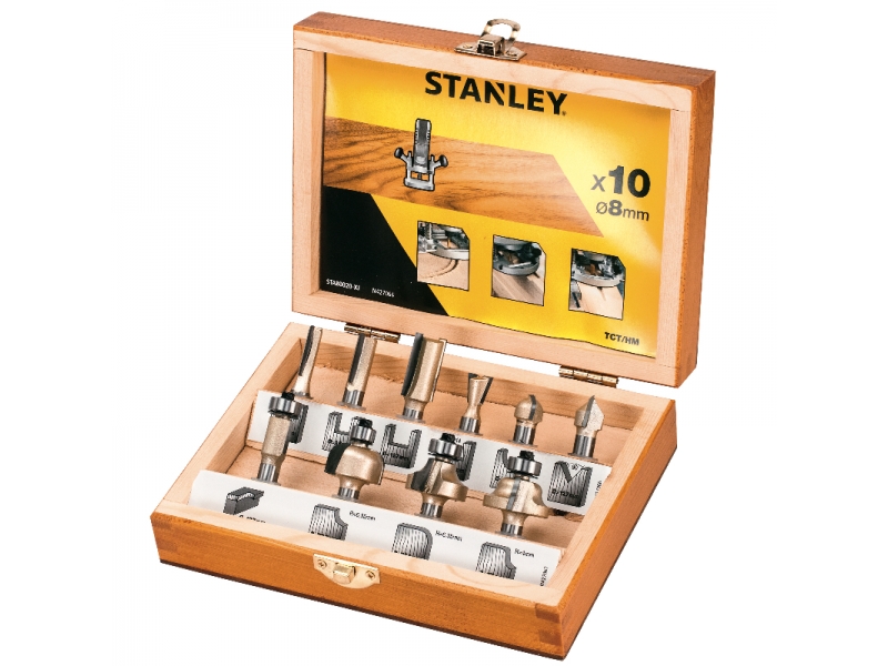 Coffret de forêts pour le bois Stanley; 8 mm; 10 unités