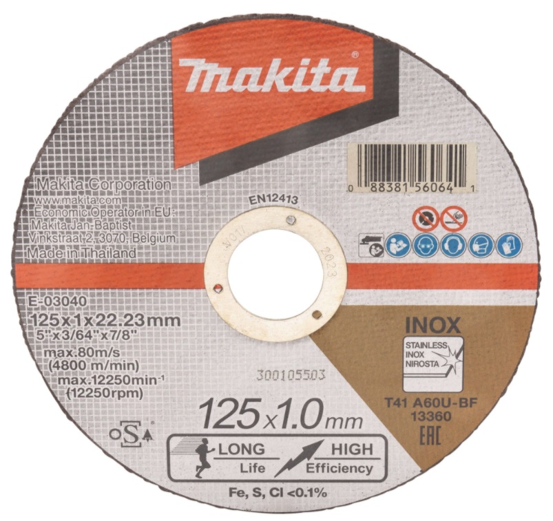 Disque abrasif Makita E-03040-12; 125x1 mm; 12 unités