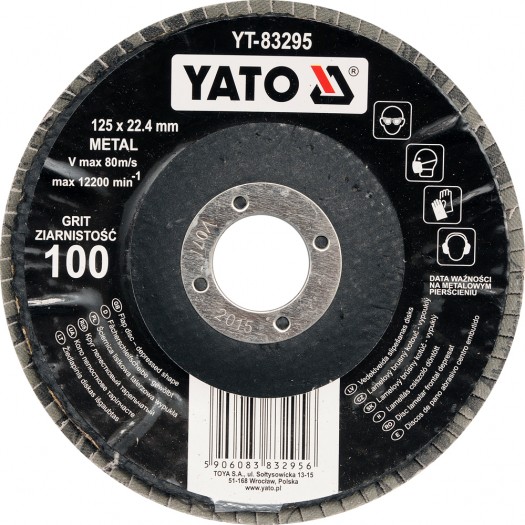 Meule-éventail Yato YT-83292; P40; 125x22 mm