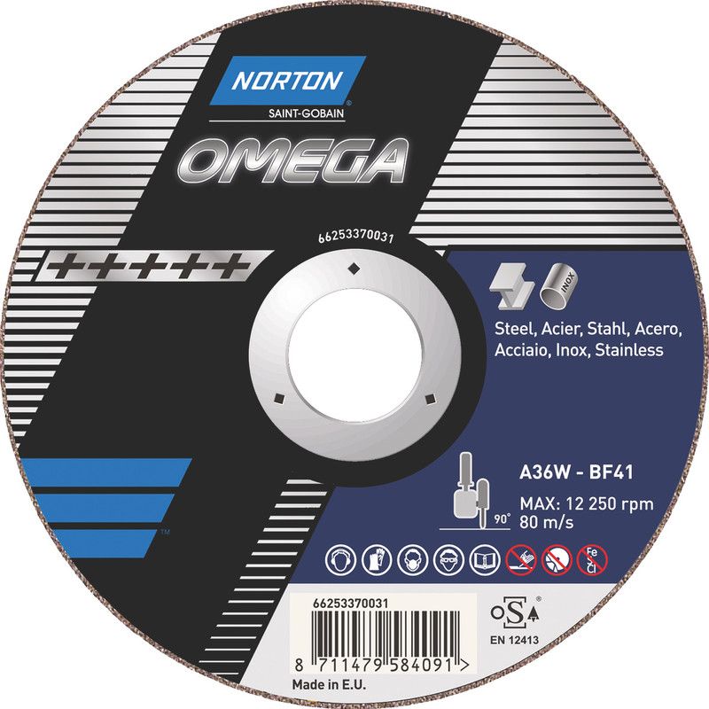 Disque abrasif Norton Omega; 125x1,6x22,23 mm; A 46 S-BF41