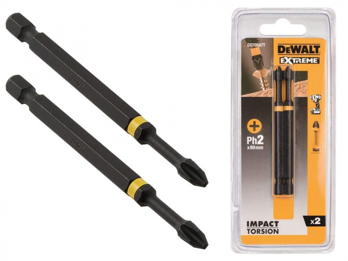Buse à impact DeWalt Extreme DT70567T-QZ; PH2; 85 mm; 2 unités