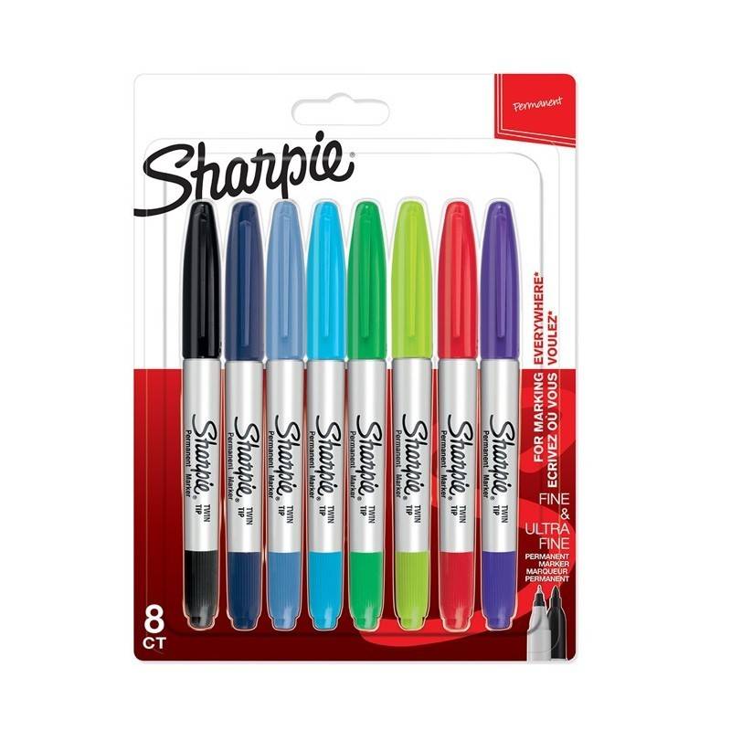Ensemble de stylo marqueur Sharpie Twin Tip; 8 unités