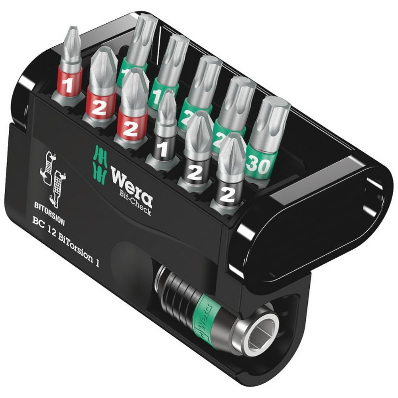 Jeu d'accessoires de tournevis Wera Bit-Check 12 BiTorsion 1; PH; PZ; TX; 12 unités