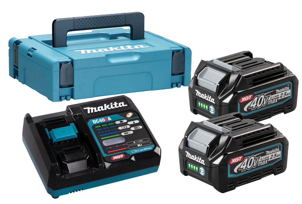 Batterie Makita 191J81-6; XGT; 40 V; 2x2,5 Ah; Li-ion + Chargeur + Valise