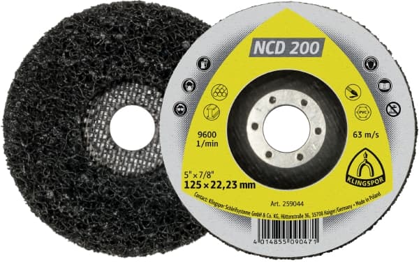 Disque à polir en feutre Klingspor NCD 200; 125x22,23 mm; 5 unités