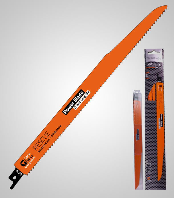 Lames scie sabre GSON Tigerblade Rescue; 300x22x1,6 mm; 10 TPI; 5 unités