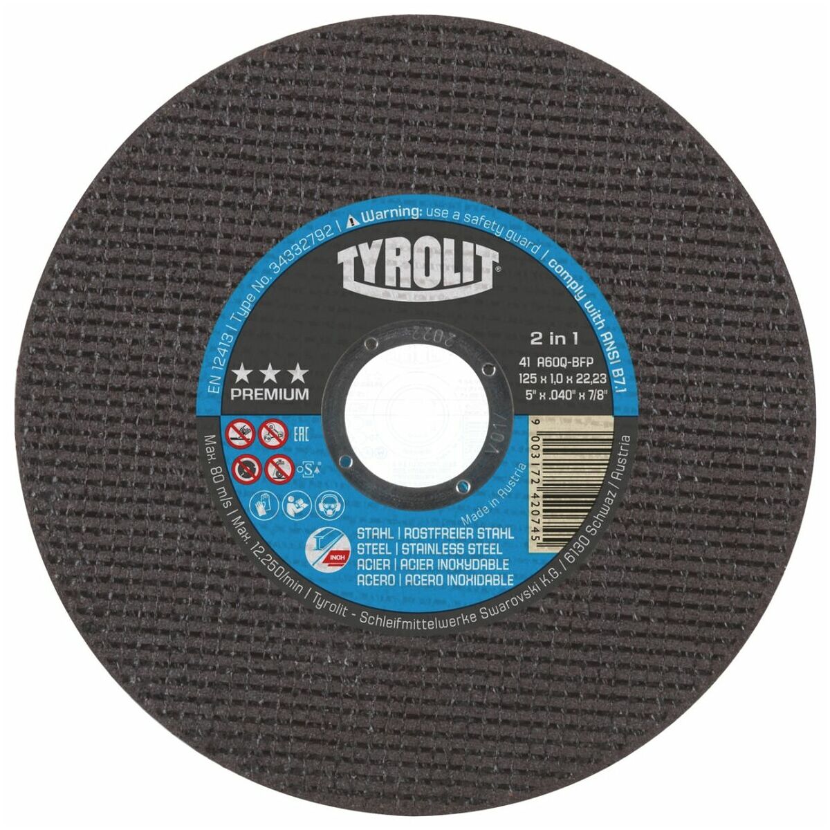 Disque abrasif Tyrolit 34332796; 41F; 150x1,6x22,23 mm; A46Q-BFP