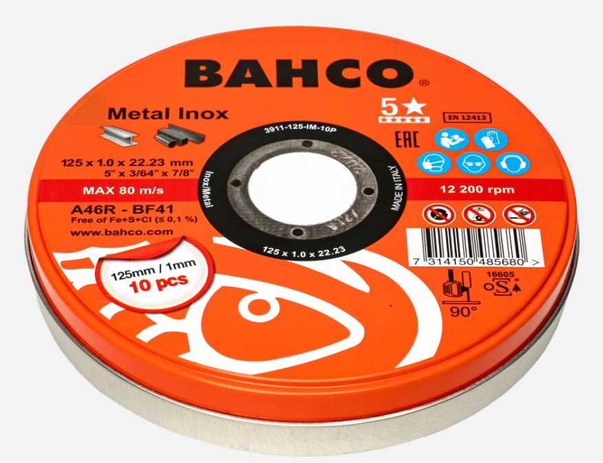 Disque abrasif Bahco 3911-125-IM-10P; 125x1,0x22,23 mm; 10 unités