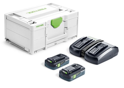 Ensemble d'accessoires Festool SYS 18V 2x4,0/TCL 6 DUO; 18 V; 2x4,0 Ah accu.