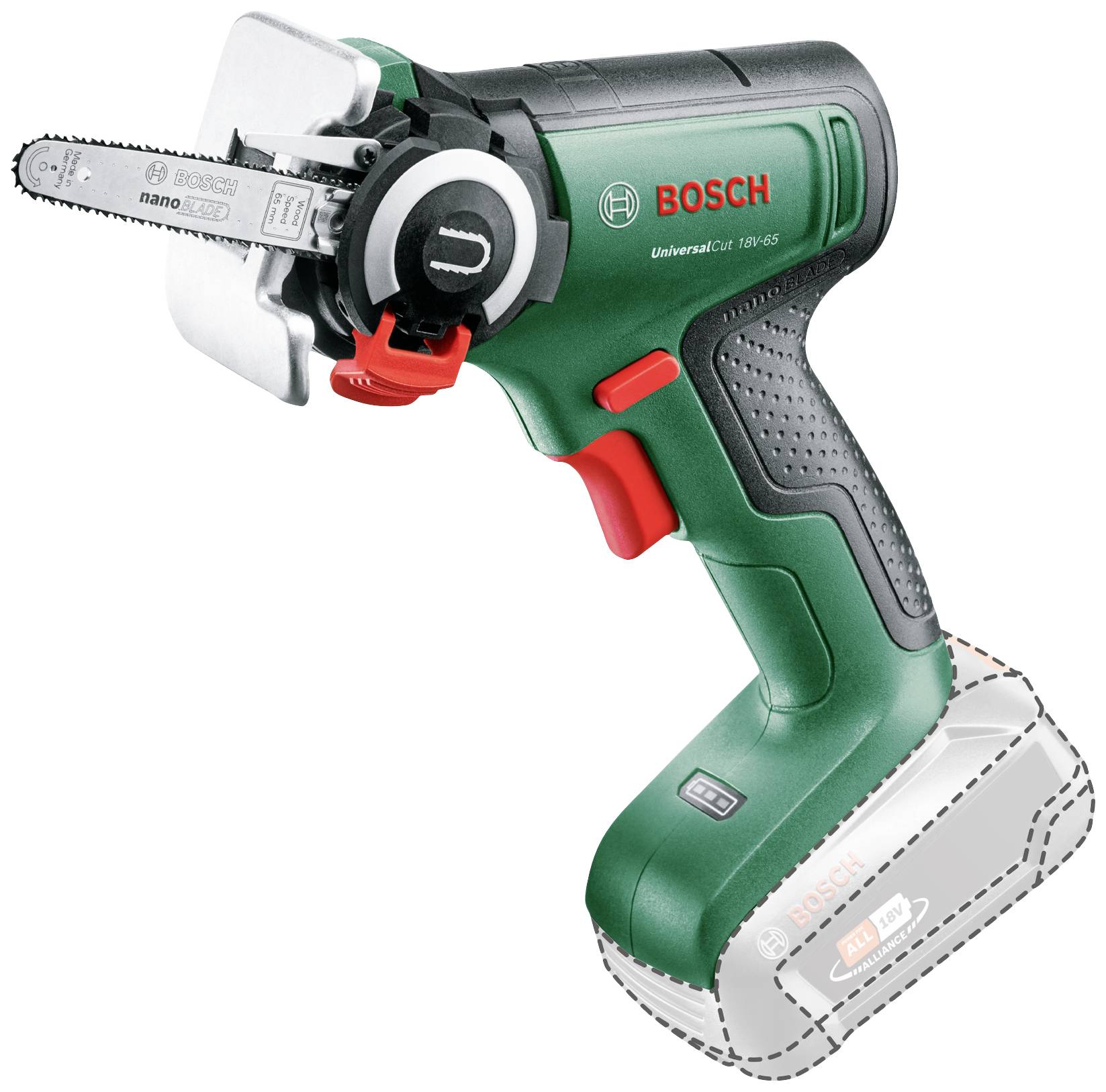 Tronçonneuse Bosch UniversalCut 18V-65; 18 V; 6,5 cm rail de guidage (sans batterie et chargeur)