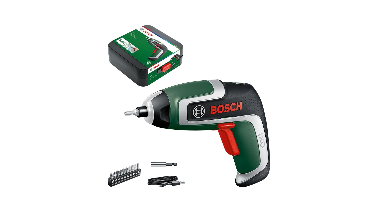 Tournevis sans fil Bosch IXO 7; 3,6 V; 1x2,0 Ah accu.; avec 11 accessoires