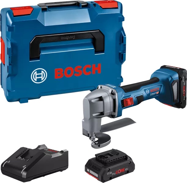 Cisaillement sans fil Bosch GSC 18V-16 E; 18 V; 2x4,0 Ah accu.