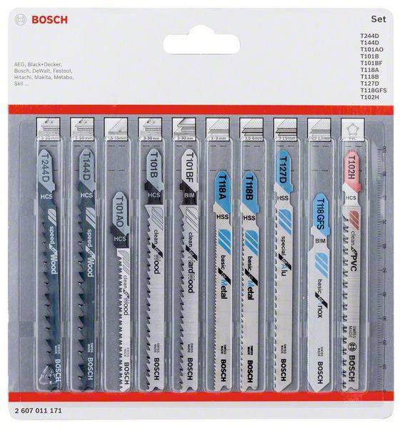 Jeu de scies Bosch 2607011171; 10 unités
