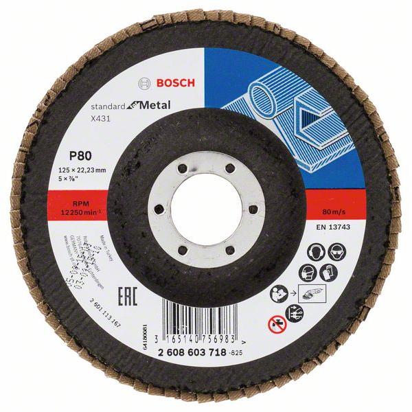 Meule-éventail Bosch Standard for Metal 2608603714; 115x22,23 mm; K80
