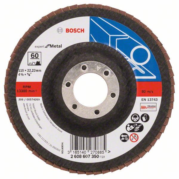 Meule-éventail Bosch Expert for Metal 2608607350; 115x22,23 mm; K60