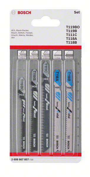 Lames pour scie sauteuse Bosch 2608667857; 5 unités