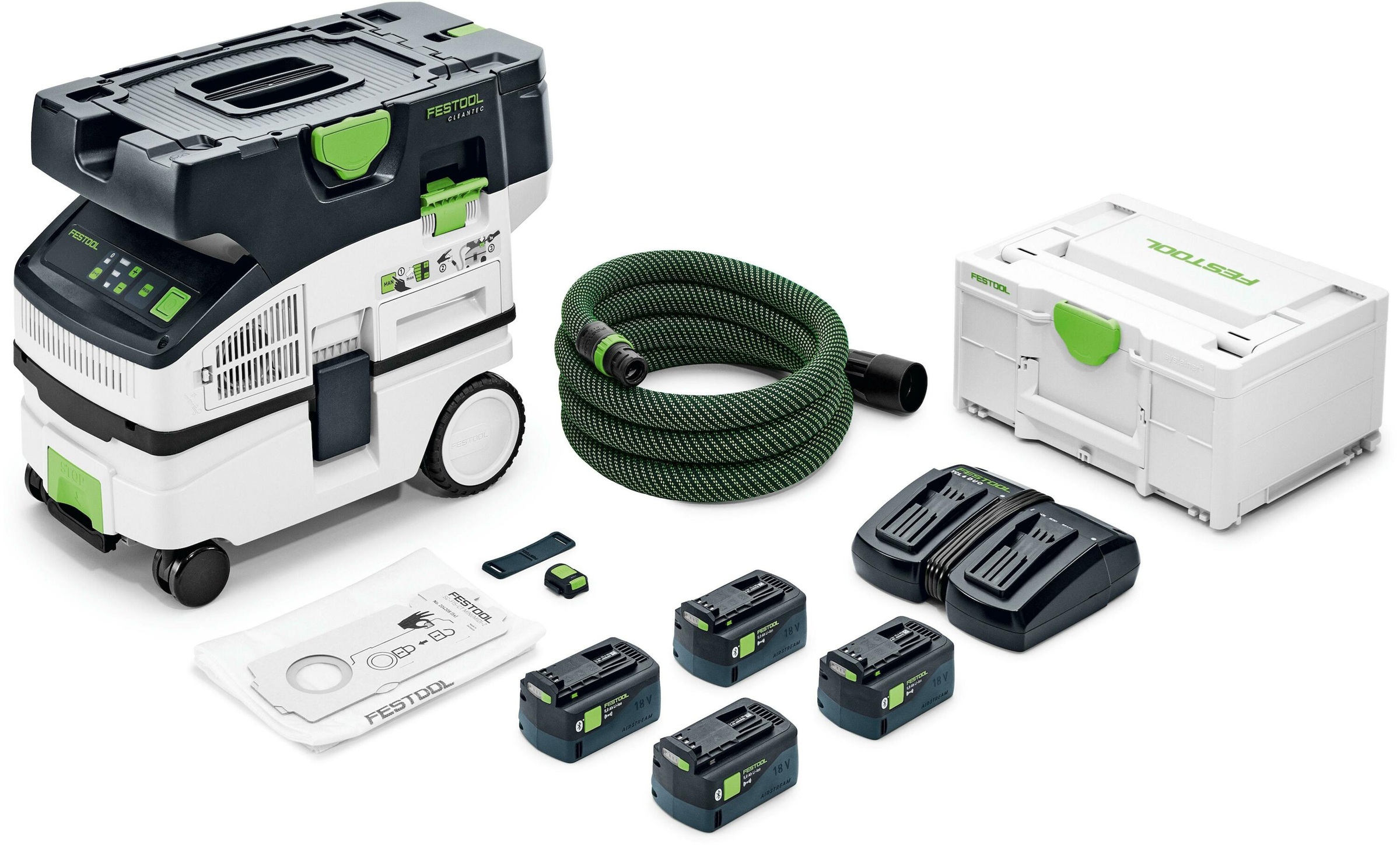 Aspirateur sans fil Festool CLEANTEC CTLC MINI I-Plus; 18 V; 4x5,0 Ah accu.