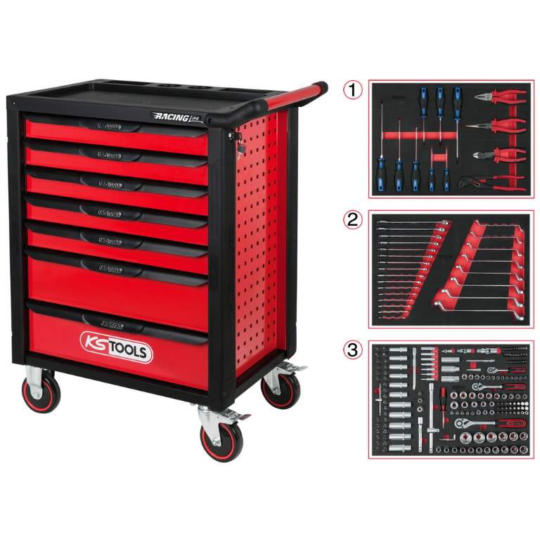 Outils troley KS tools RACINGline; dont 215 accessoires