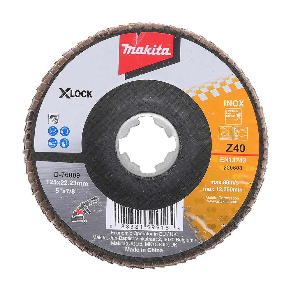 Meule-éventail Makita D-76009; X-Lock; 125 mm; K40