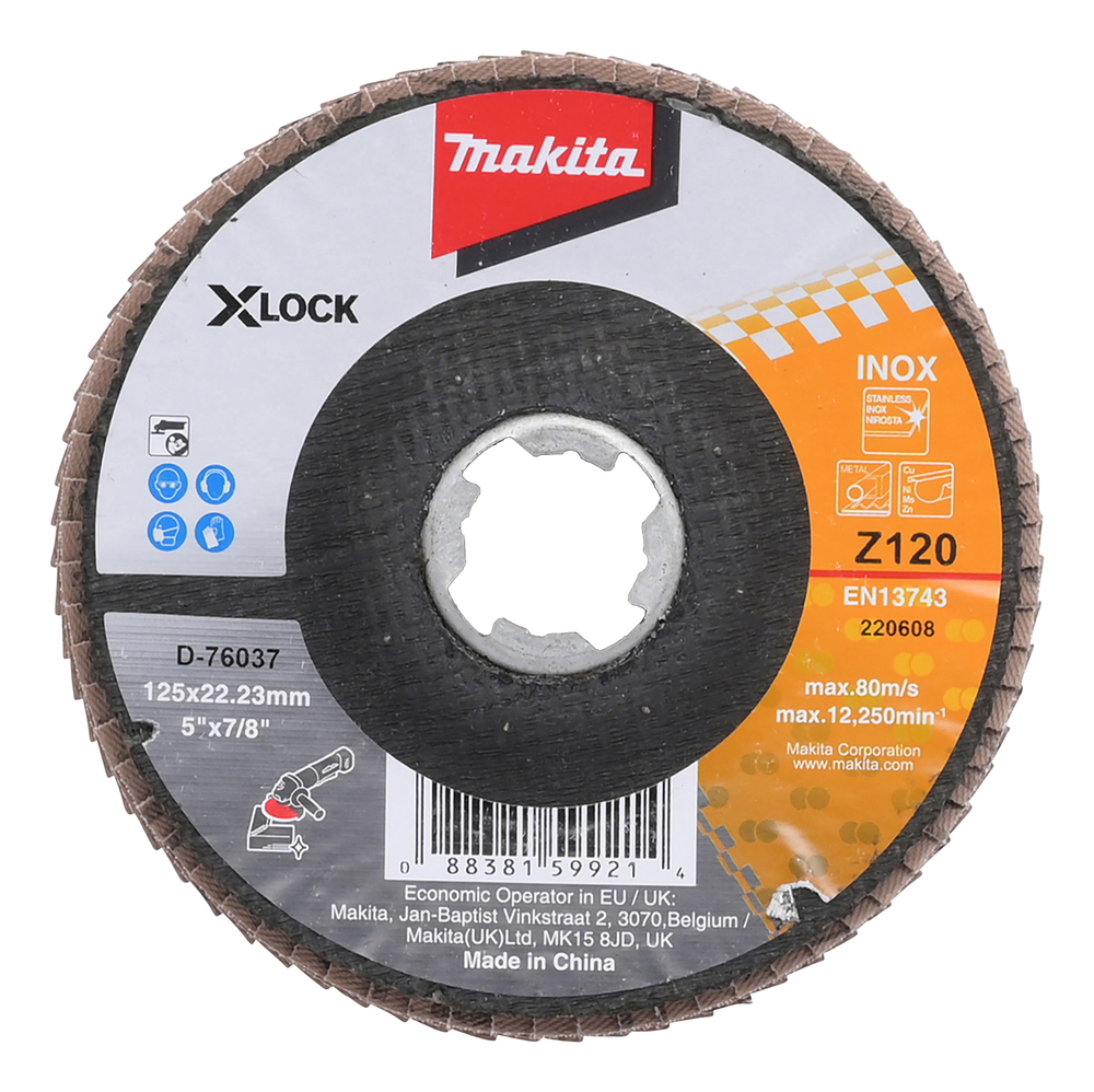 Meule-éventail Makita D-76037; X-Lock; 125 mm; K120