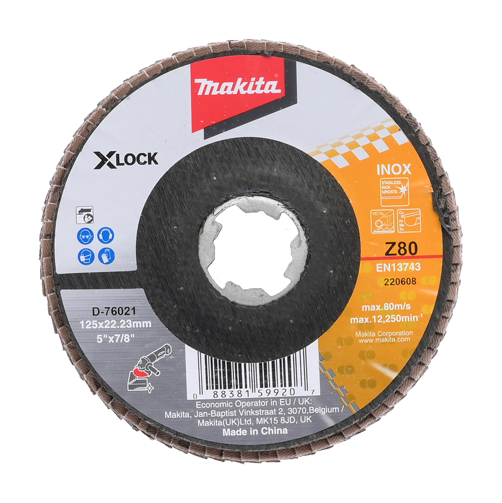 Meule-éventail Makita D-76021; X-lock; 125 mm; K80