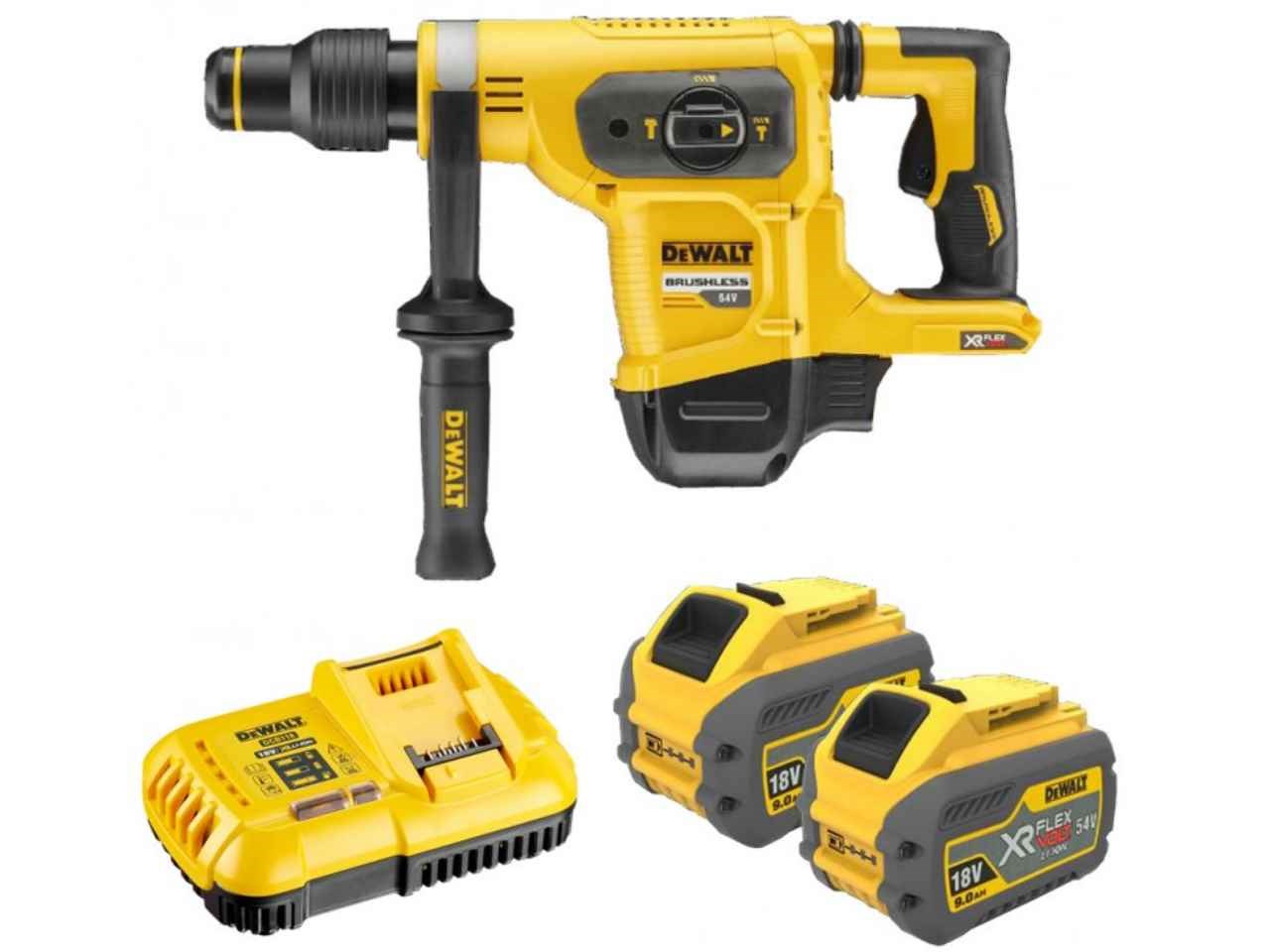 Marteau perforateur DeWalt DCH481X2; 6,1 J; SDS-max; 54 V; 2x9,0 Ah accu.