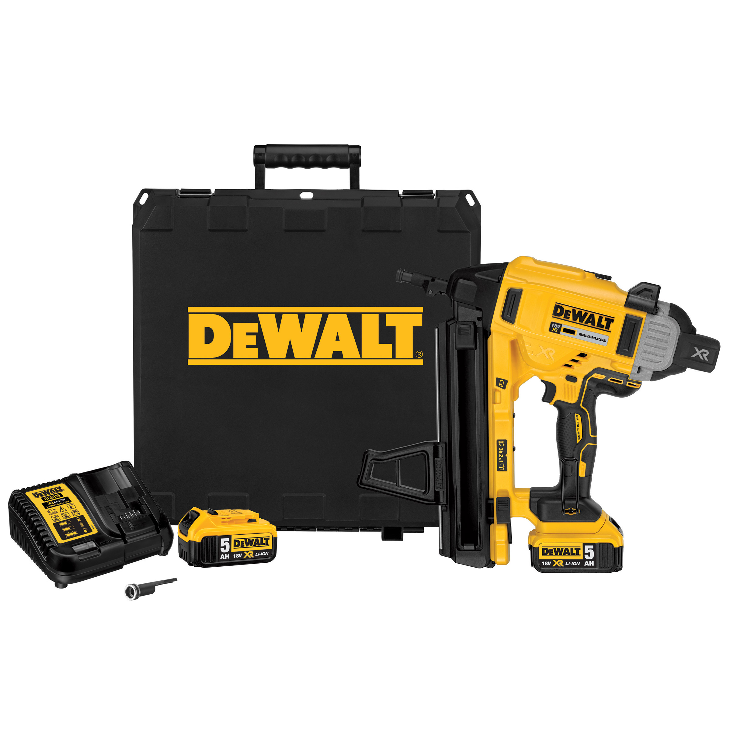 Cloueuse à batterie pour les chantiers de construction DeWalt DCN890P2; 18 V; 2x5,0 Ah accu.