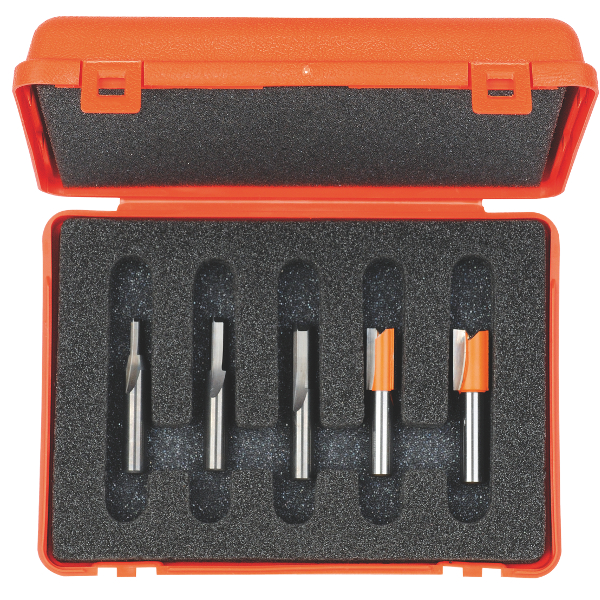 Coffret de forêts pour le bois CMT; straight; 8 mm; 5 les pièces