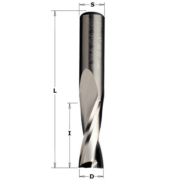 Fraise pour routeur CNC CMT 191.122.11; D=12x52x100 RH (right hand)