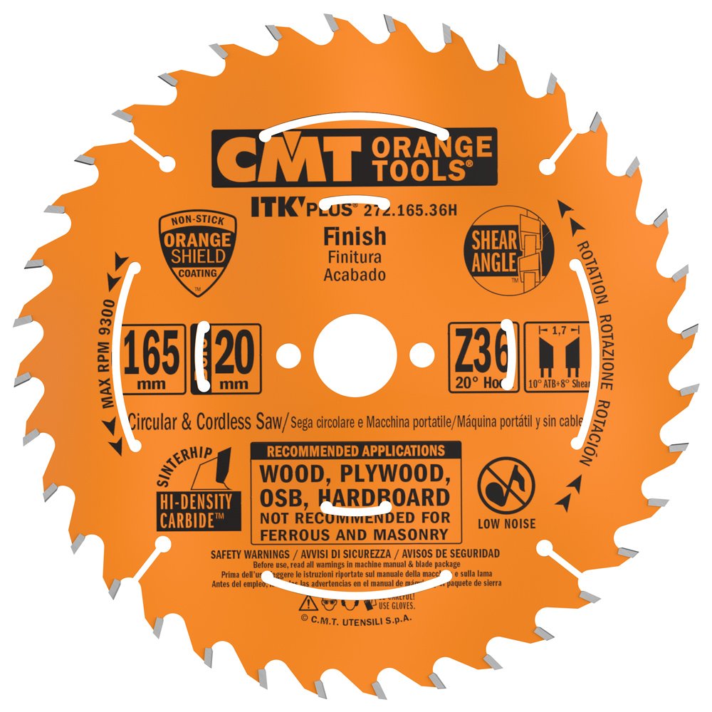 Lame de scie CMT 272; 165x1,7x20; Z36; 20°