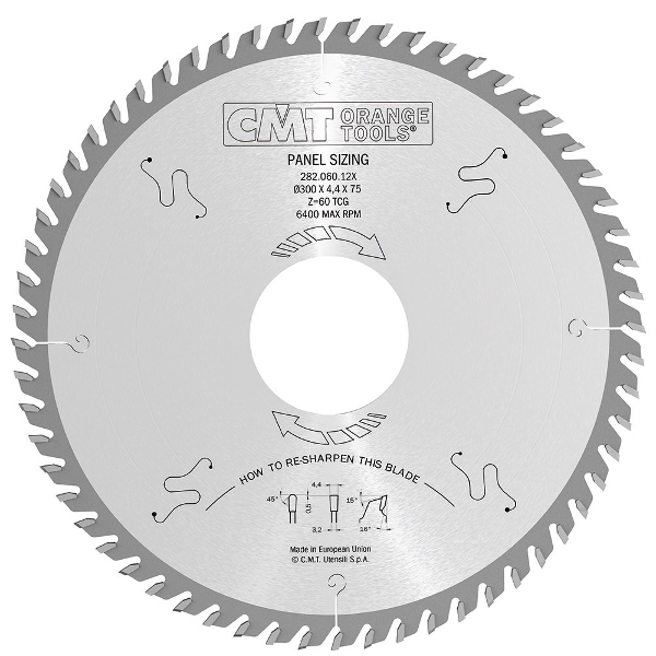 Lame de scie CMT 282; 400x4,4x80; Z60; 16°
